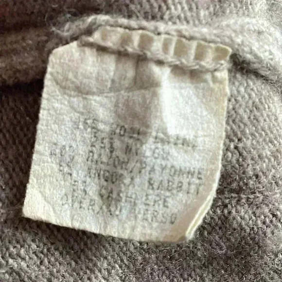 Anne Klein II Cashmere& Angora Blend Caedigan Sweater Taupe Made in Italy Medium - Picture 7 of 9
